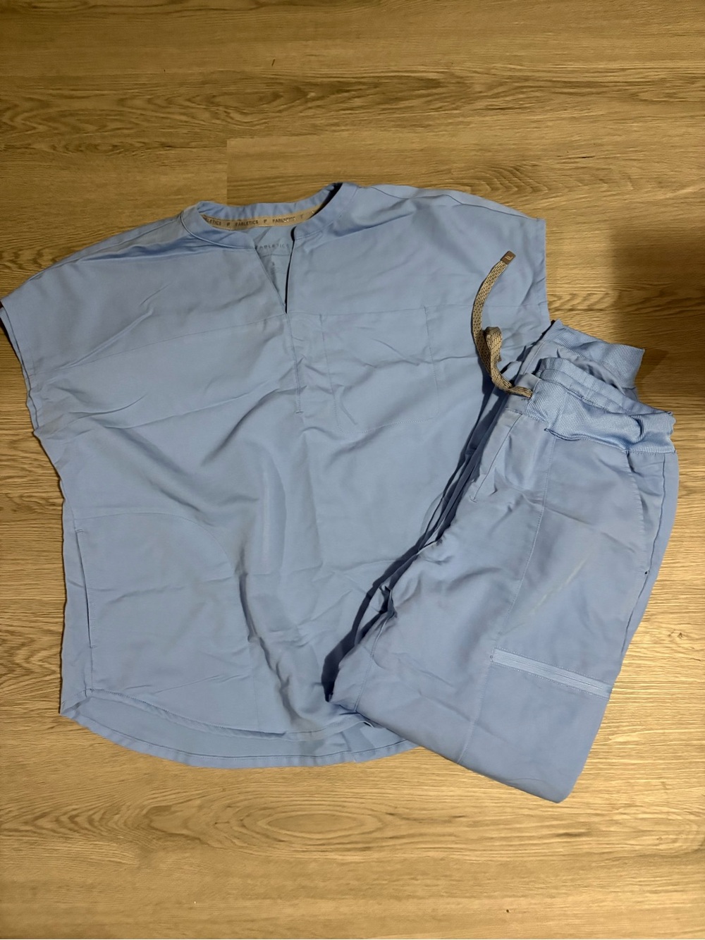 Light Blue Two-Piece Medical Scrub Set